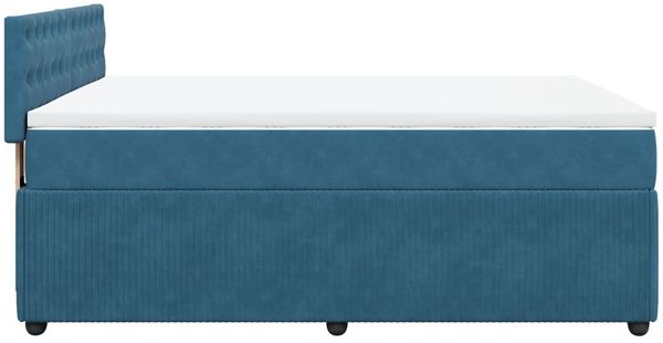 vidaXL Boxspringbett mit Matratze Blau 140x200 cm Samt 3287774 Bild 8