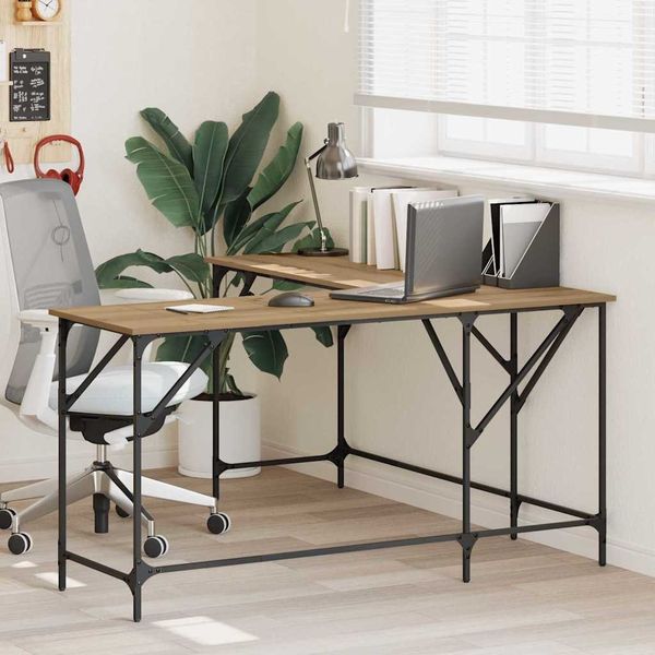 vidaXL Schreibtisch Artisan-Eiche 149 x 149 x 75 cm Holzwerkstoff 882863