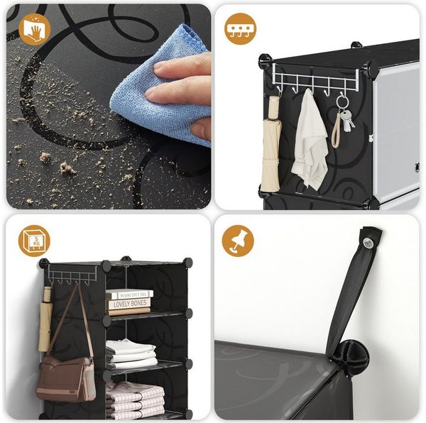 Mondeer Schuhschrank Schuhschrank (10 Fächer) mit Tür, Staub- und Wasserabweisend, für 20-42 Paar Schuhe Bild 3