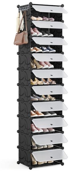 Mondeer Schuhschrank Schuhschrank (10 Fächer) mit Tür, Staub- und Wasserabweisend, für 20-42 Paar Schuhe Bild 2