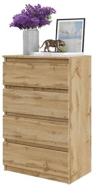 Furnica Kommode GABRIEL 4 Schubladen - Votan Eiche H92cm B60cm T33cm Bild 4