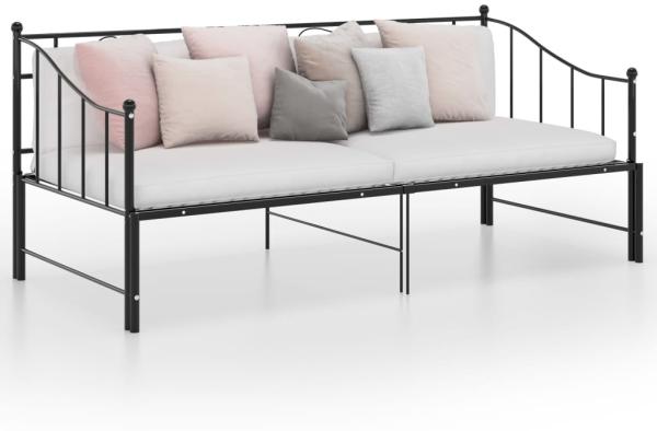 Schlafsofa Bettgestell Schwarz Metall 90x200 cm [324773]