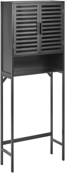 Badezimmerschrank OKARCHE Bambusholz 63 cm Schwarz