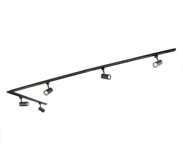 Qazqa Schienensystem-Sets Iconic jeana, ohne Leuchtmittel, Warmweiß, QAZQA Schienen­leuchte, gu10, Schwarz, Stahl, Modern
