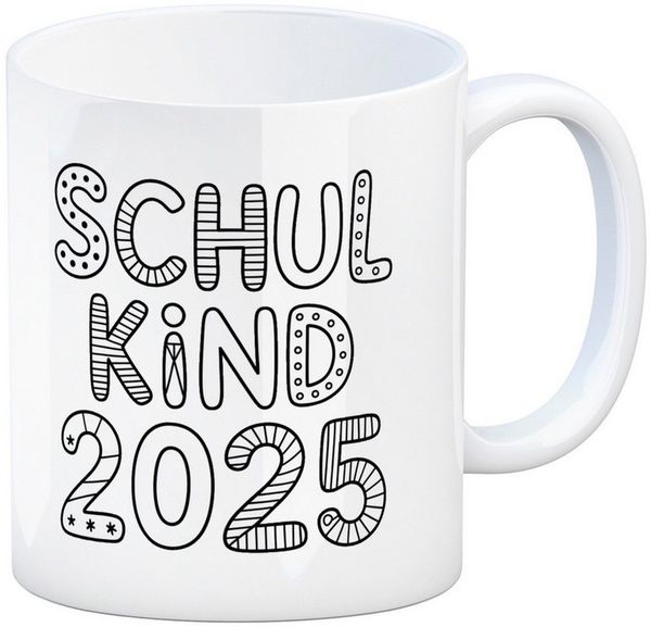 speecheese Tasse Schulkind 2025 Kaffeebecher zum Ausmalen