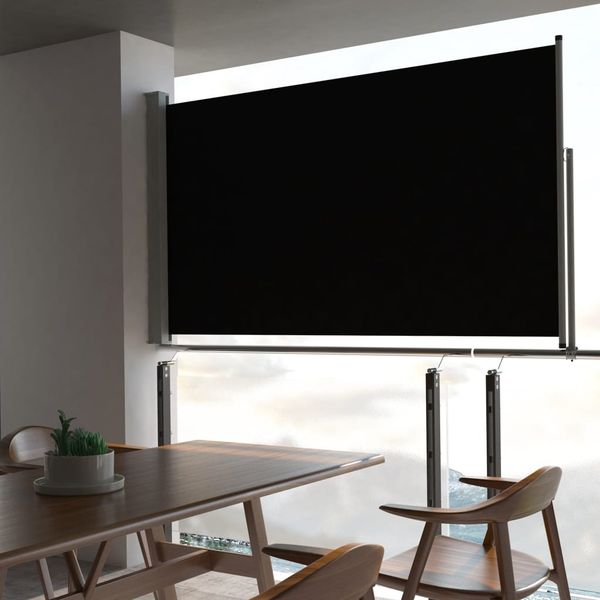 vidaXL Ausziehbare Seitenmarkise 140x300 cm Schwarz 45190