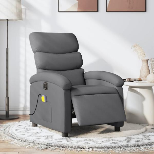 vidaXL Massagesessel Elektrisch Dunkelgrau Stoff 3203967