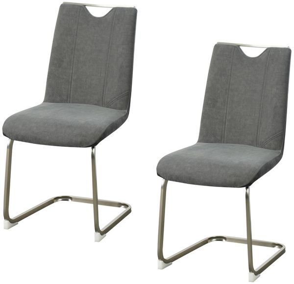 HTI-Living Freischwinger Schwingstuhl Antikanthrazit/Grau 2er Set Emrys (Set, 2 St), Esszimmerstuhl Küchenstuhl Besucherstuhl