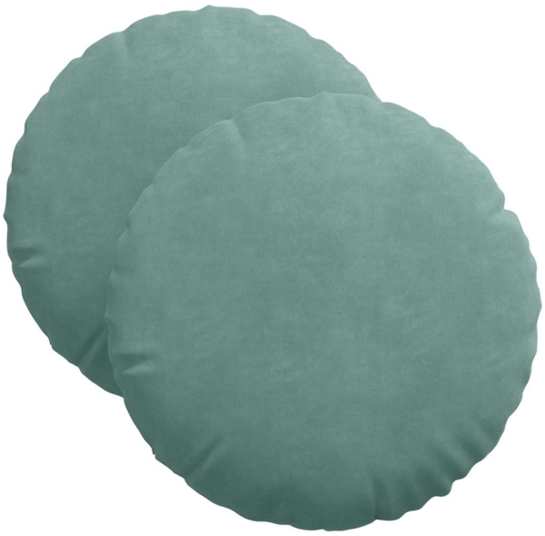 vidaXL Sitzkissen 2 Stück Meergrün Ø 40 x 13 cm Samt 42014147