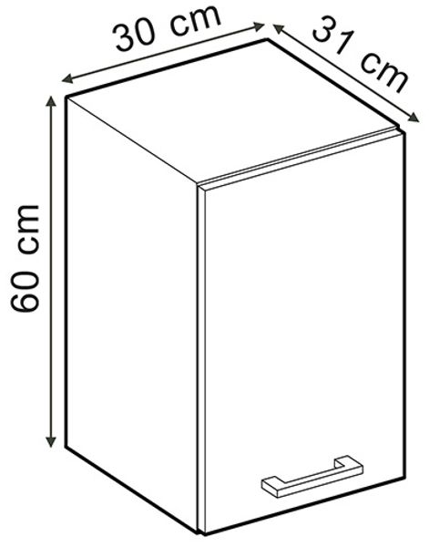 Vicco Küchenschrank Küchenzeile R-Line, Bordeaux Hochglanz, Hängeschrank 30 cm Bild 3