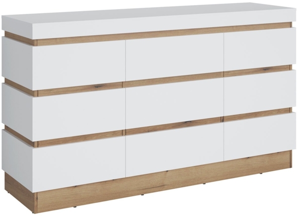 Sideboard Calvi / Calabria, Holzwerkstoff, Weiß, Holzfarben, 161 x 93 x 45 cm