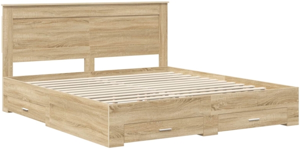 vidaXL Bettgestell mit Schubladen mit Kopfteil Holzwerkstoff 3410291 Bild 3