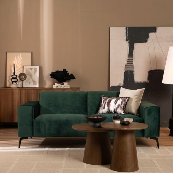Bronx71 Samt Sofa Vegas 2,5-Sitzer dunkelgrün