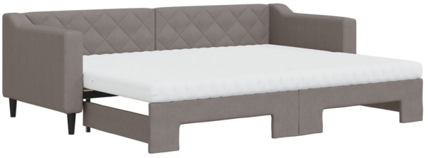 vidaXL Tagesbett Ausziehbar mit Matratzen Taupe 80x200 cm Stoff 3197442