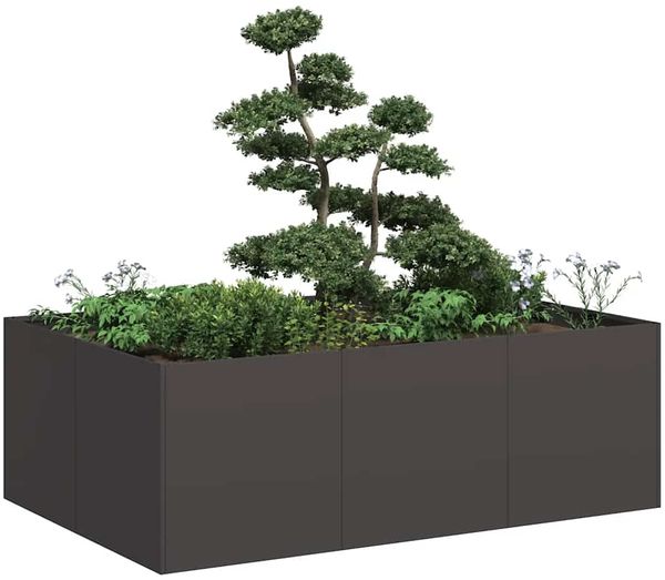 vidaXL Pflanzkübel Schwarz 120x80x40 cm Stahl 860745