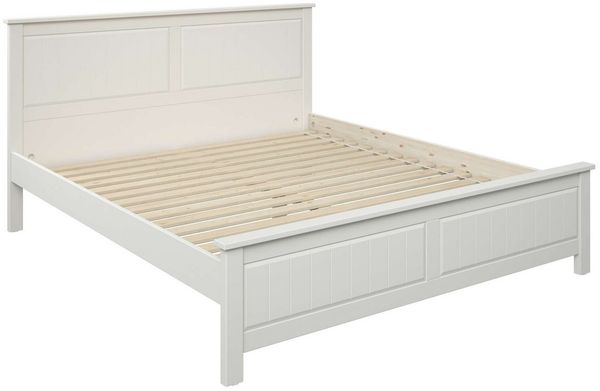 OTTO home Massivholzbett Northwood, Landhausstil, mit Lamellen und Kassetten, Made in EU (Liegefläche 180x200cm), inklusive Lattenrost, stilvolles Design, Schubkasten optional (748832)