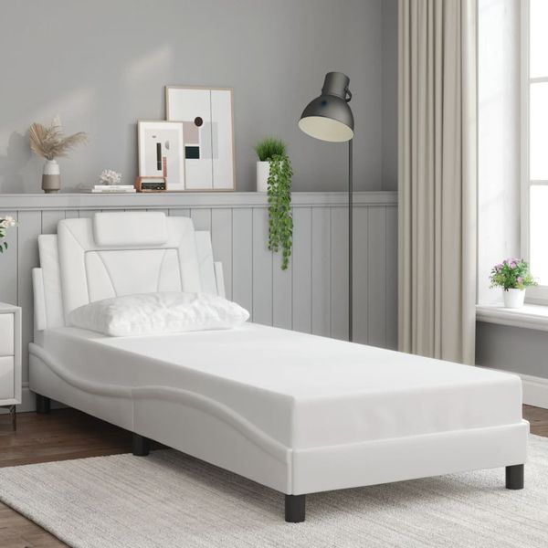 vidaXL Bettgestell "Viana" ohne Matratze Weiß 90x200 cm Kunstleder 3208069
