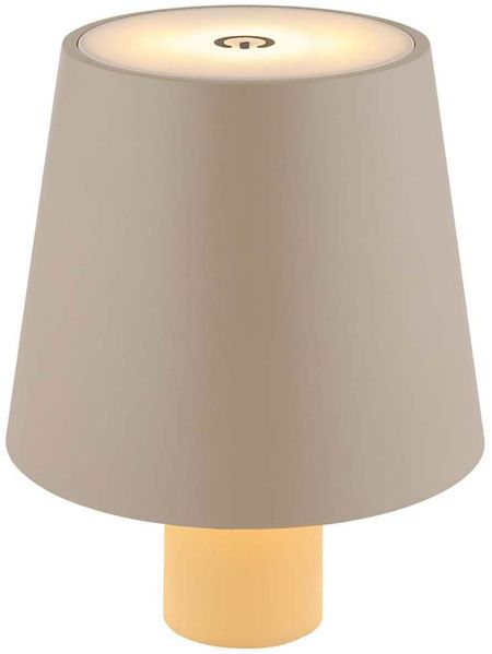 LED Tischleuchte, Flaschenlampe sandfarben, Touchidmmer, H 13 cm