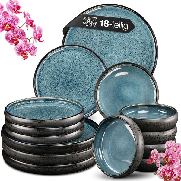 Moritz & Moritz SOLID 18tlg Geschirrset Blau