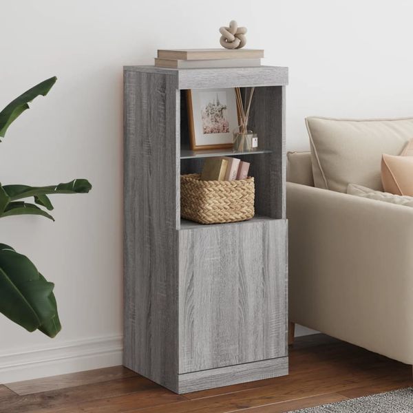 vidaXL Sideboard mit LED-Leuchten Grau Sonoma 41x37x100 cm 836691