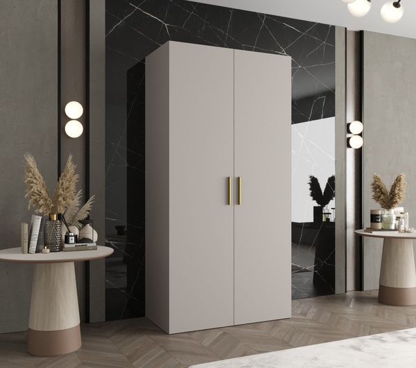 ABIKS MÖBEL Drehtürenschrank BARI 1 Schlafzimmerschrank mit Kleiderstange und Regalen Garderobenschrank Kleiderschrank in 5 verschieden Breiten und 4 Farben