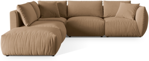 Micadoni Modulares Ecksofa Chris 4-Sitzer Links Samt Sand