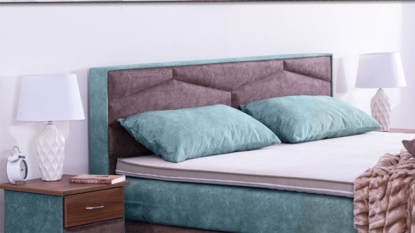 Meisterbetten Boxspringbett Fabi 140x200 in DS-Azurro in DS-Sand, Matratzenbezug Nano, Komfortschaum-Topper Bild 5