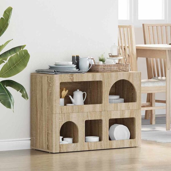 vidaXL Sideboard ELST Sonoma-Eiche 80,5 x 35 x 59 cm Holzwerkstoff 891326