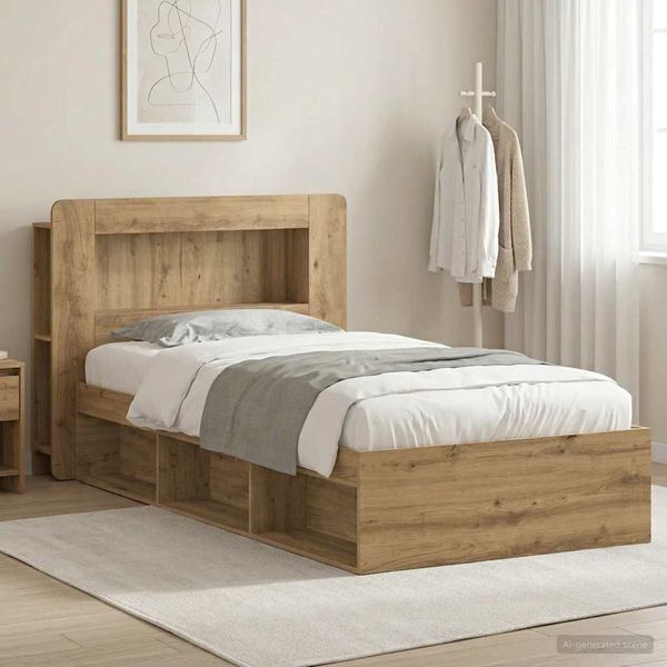 vidaXL Bettgestell mit Stauraum Artisan-Eiche 100x200 cm 3433446