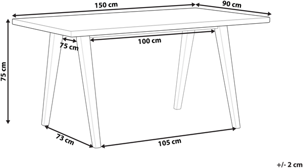 Esstisch LENISTER 150 cm 90 cm Schwarz Bild 2