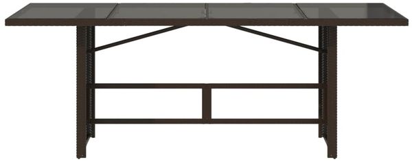 Gartentisch, Balkontisch mit Glasplatte Braun 190 x 80 x 75 cm Poly Rattan Bild 4
