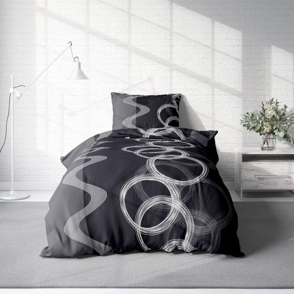 One Home Bettwäsche Kreise, Mikrofaser, 4 teilig, modern und Kreise, Übergröße