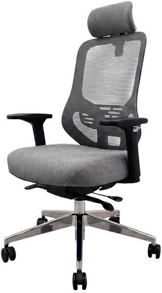 Jan Nowak Bürostuhl ergonomisch höhenverstellbar mit Kopfstütze und Lendenwirbelstütze Drehstuhl mit 3D Armlehnen Netzrückenlehne Schreibtischstuhl für Büro Home Office Dark Grey