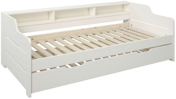 OTTO home Daybett "REETE1", Stauraum, Funktionsbett, Kinderbett, inklusive Schubkasten, mit Regalen, FSC® zertifiziertes Massivholz (Kiefer), Landhausstil
