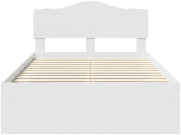 vidaXL Bettrahmen mit Kopfteil Weiß 120 x 200 cm Massives Kiefernholz 3412916 Bild 7