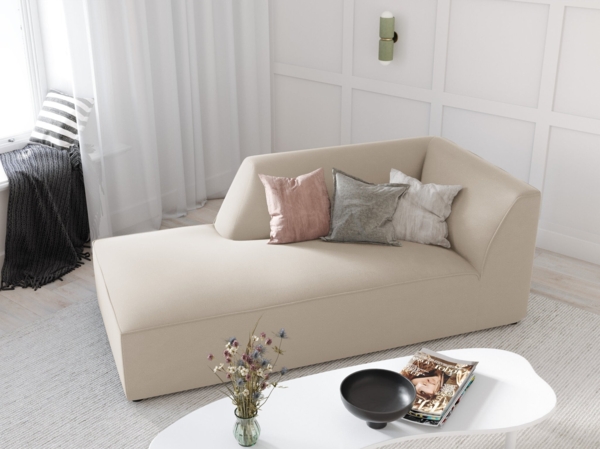 Micadoni Recamiere Ruby 1-Sitzer Links Samt Salvador Beige Bild 5