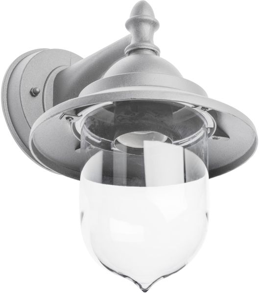 GTV - Gartenleuchte TOSKANA im Cottage-Stil, Außenlampe aus Aluminium, wetterfeste Außenleuchte IP54, E27 Lichtquelle für Garten, Terrasse, Eingang, grau