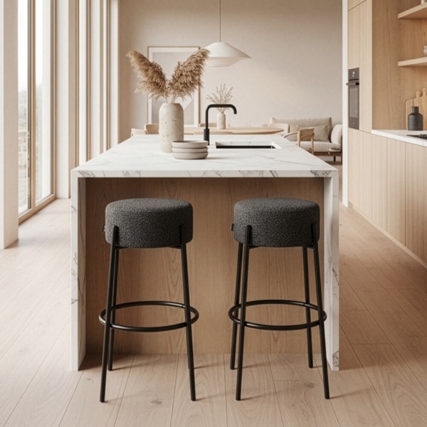 HOME DELUXE Barhocker OLIN - 3er Set Anthrazit