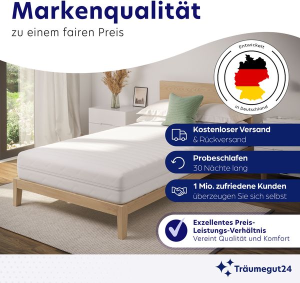 Träumegut24 - AquaFlex ergonomische 12cm Kaltschaummatratze mit 7-Zonen I 160x200cm I Härtegrad H3 Bild 8