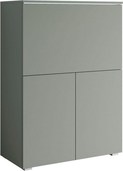 Home affaire PC-Schrank Vera, Sekretär, Home-Office-Schreibtisch mit LED-Beleuchtung (1 St), Multifunktional mit Stauraum, klappbare Tischfläche, LED, B 90 cm