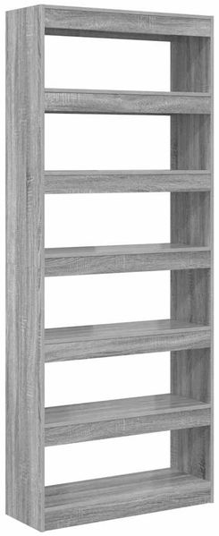 Bücherregal | Standregal Graues Sonoma 80 x 30 x 198 cm Holzwerkstoff