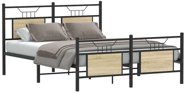 vidaXL Bettgestell ohne Matratze Sonoma-Eiche 140x200 cm Holzwerkstoff 4106811