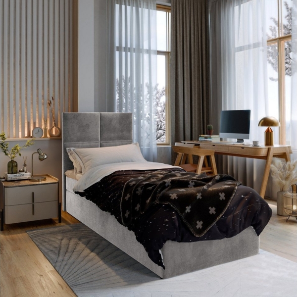 Masseno Boxbett LENA 80x200 cm mit Bonell Matratze und Topper