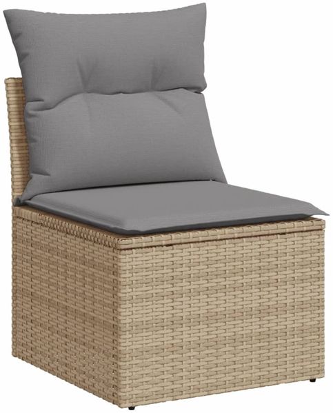 vidaXL 6-tlg. Garten-Sofagarnitur mit Kissen Beige Poly Rattan 3220098 Bild 3