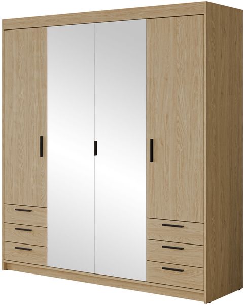 Kleiderschrank Elena 4D6S (Farbe: Geölte Eiche, ohne Schrankaufsatz)