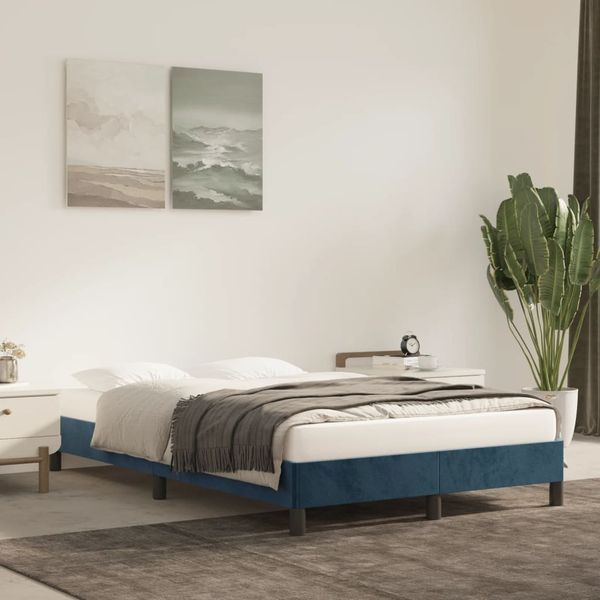 vidaXL Bettgestell ohne Matratze Dunkelblau 120x190 cm Samt 379506