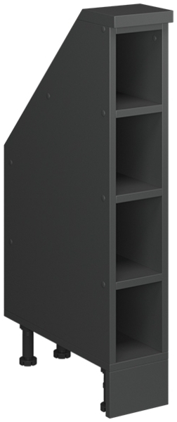 Dachschrägenschrank Rion Anthrazit 15 x 81.6 cm mit 4 Fächern Vicco