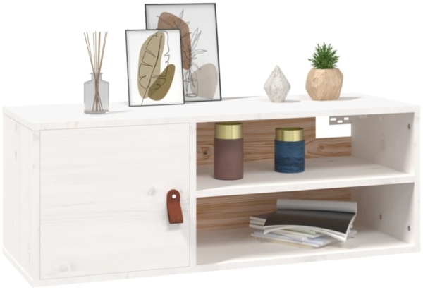 vidaXL Wandschrank Weiß 80x30x30 cm Massivholz Kiefer 818387 Bild 12