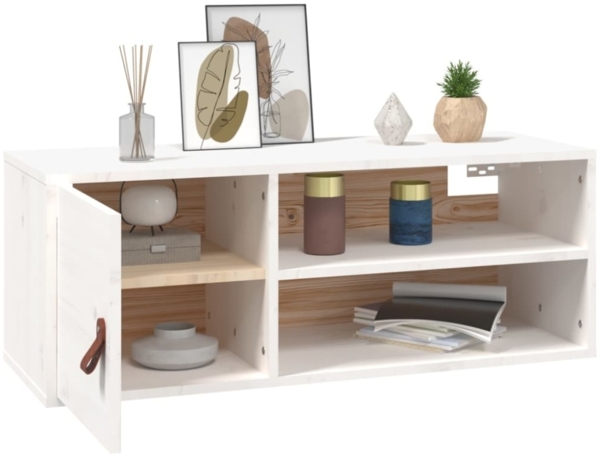 vidaXL Wandschrank Weiß 80x30x30 cm Massivholz Kiefer 818387 Bild 3