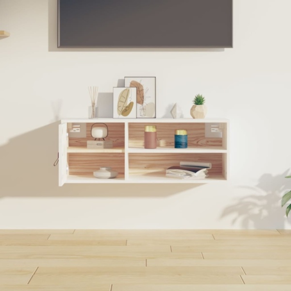 vidaXL Wandschrank Weiß 80x30x30 cm Massivholz Kiefer 818387 Bild 2
